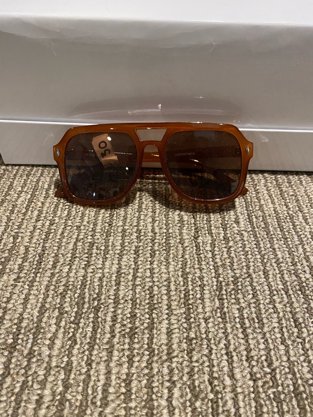 Brown Retro Square Sunglasses
